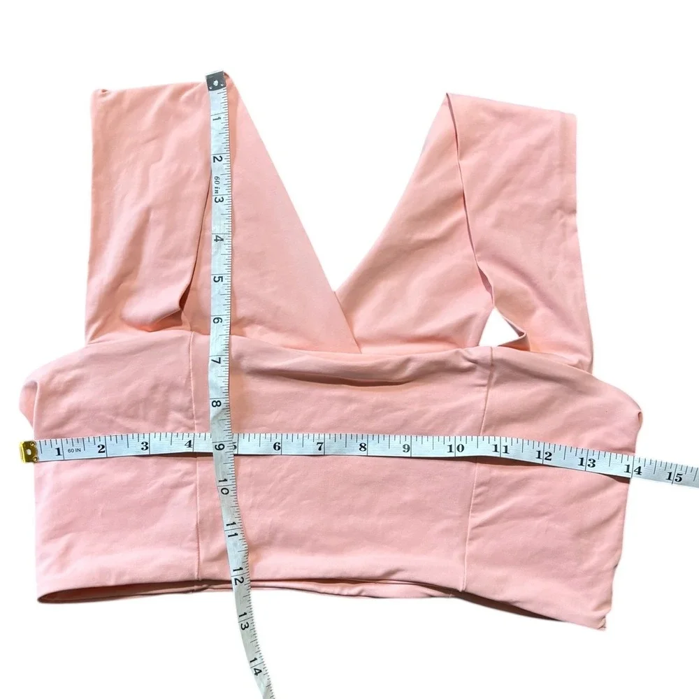 L*Space Swim Parker Peach Square Neck,‎ Wide Strap, V-Back, Bikini Top XL NWOT